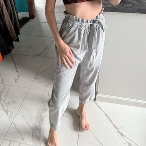 Floral Crop Top and Striped Pants Set